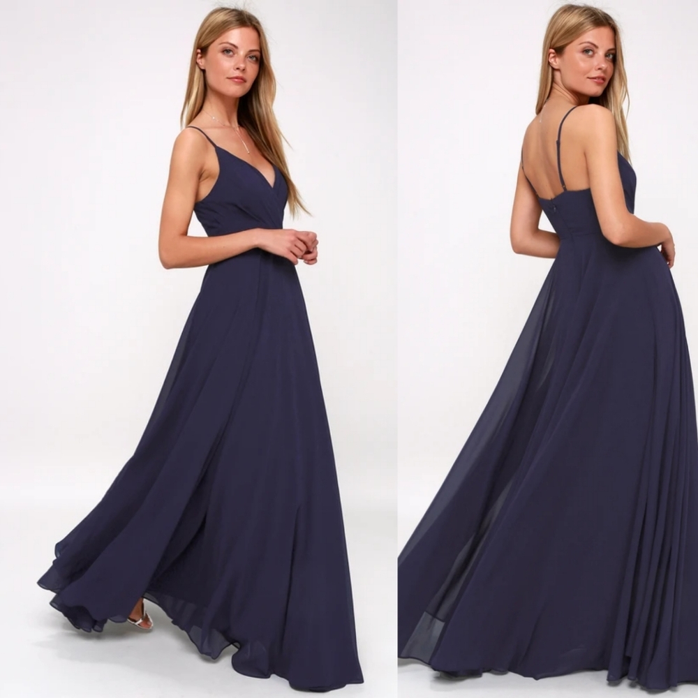 Lulus All About Love Navy Blue Maxi Dress